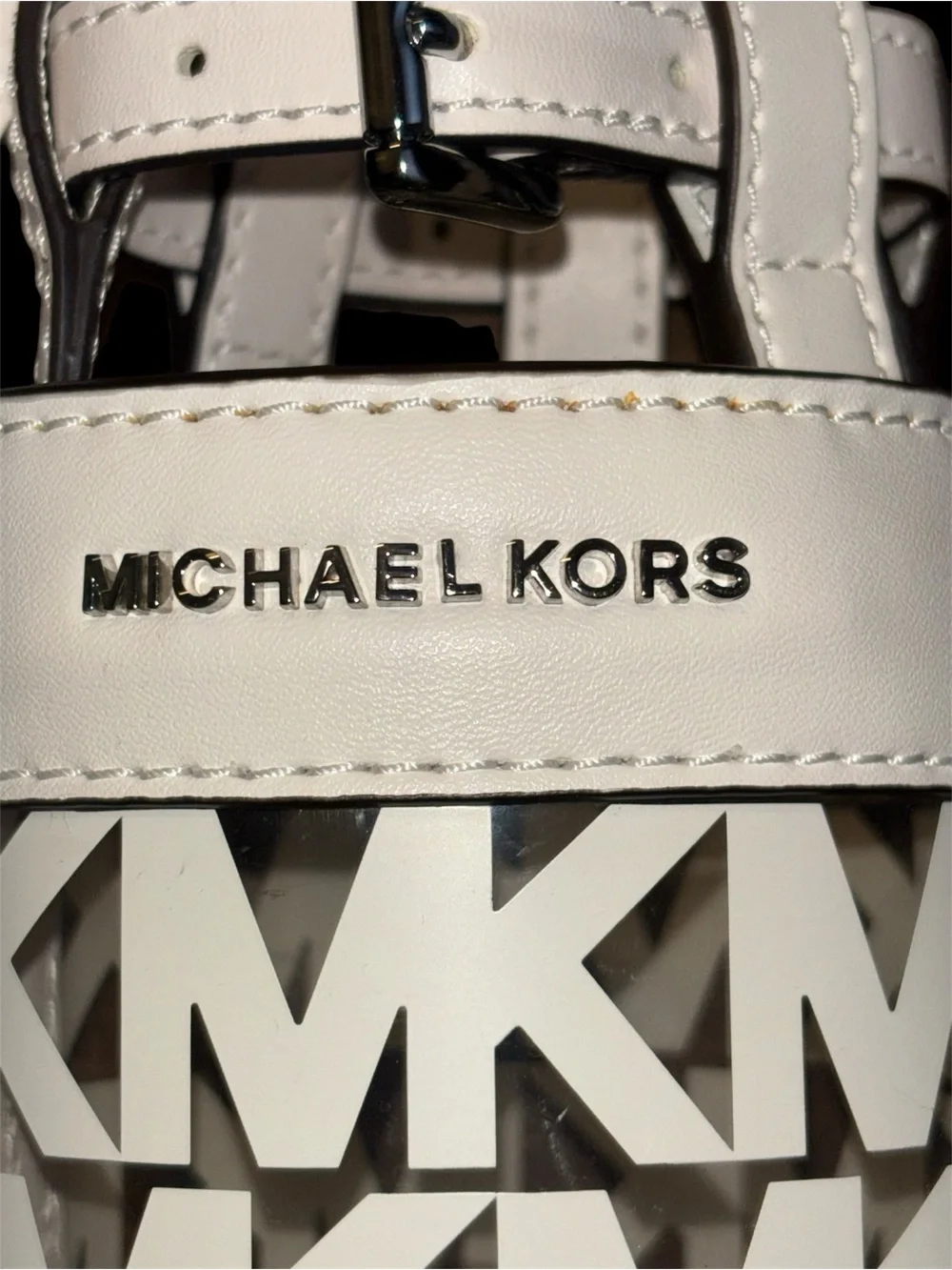 MICHAEL KORS White MK Logo Crossbody Bottle Bag - Picture 2 of 6